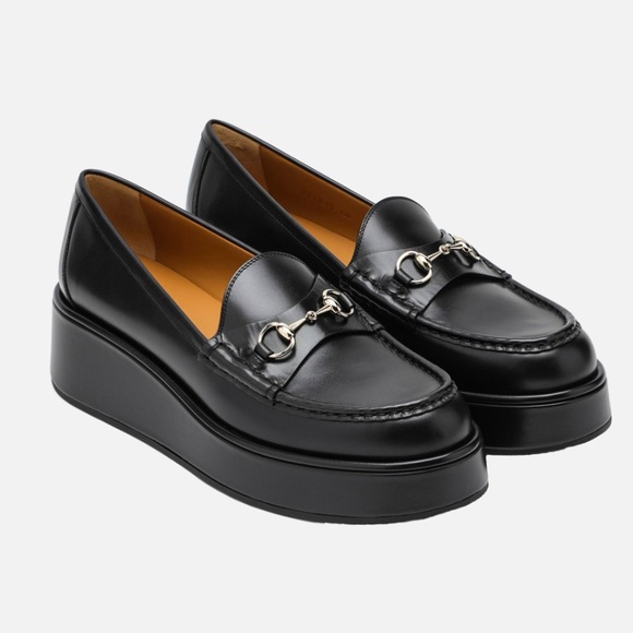Gucci Shoes - Gucci Ilde Horsebit Flatform leather platform Loafer RETAIL 1,300